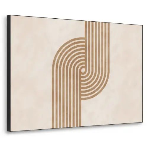 Symmetrische bocht - Koperkleurig Textielframe zwart klein -3d