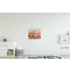Roze landschap - Palmen - Water textielposter latten blank klein -kinderkamer