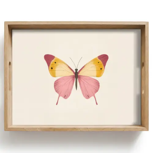 Vlinder - Illustratie - Roze Dienblad Rechthoek middel -z3d_shopping