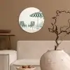 Terras - Illustratie - Groen Wandcirkel kunststof plaat 5mm dik klein -sfeer1