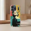 Vrouw - Rode lippen - Abstracte kleurvlakken - Popartuistraling Telefoonhoesje iPhone 17 Pro klein -sfeer2