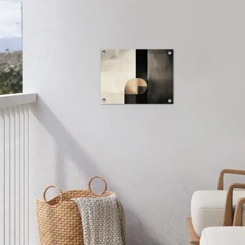 Vormen - Modern - Zwart tuinposter los doek klein -sfeer8