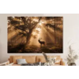 Hert - Bos - Mistig - Natuur - Goud forex 5mm xxl -bovenbank