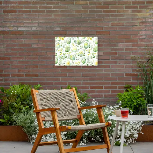 Patroon - Groen - Eieren Tuinposter op houten frame 2 cm dik klein -sfeer3