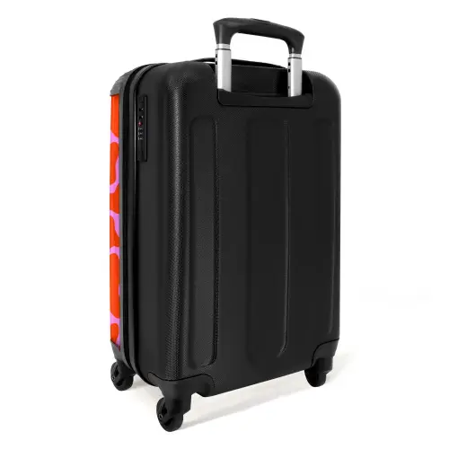 Organisch vlekkenpatroon in rood en roze NBS - Handbagage koffer - Kinderen Unisex middel -achterkant