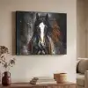 Paard - Dieren - Zwart - Luxe - Modern Textielframe zwart klein -sfeer3
