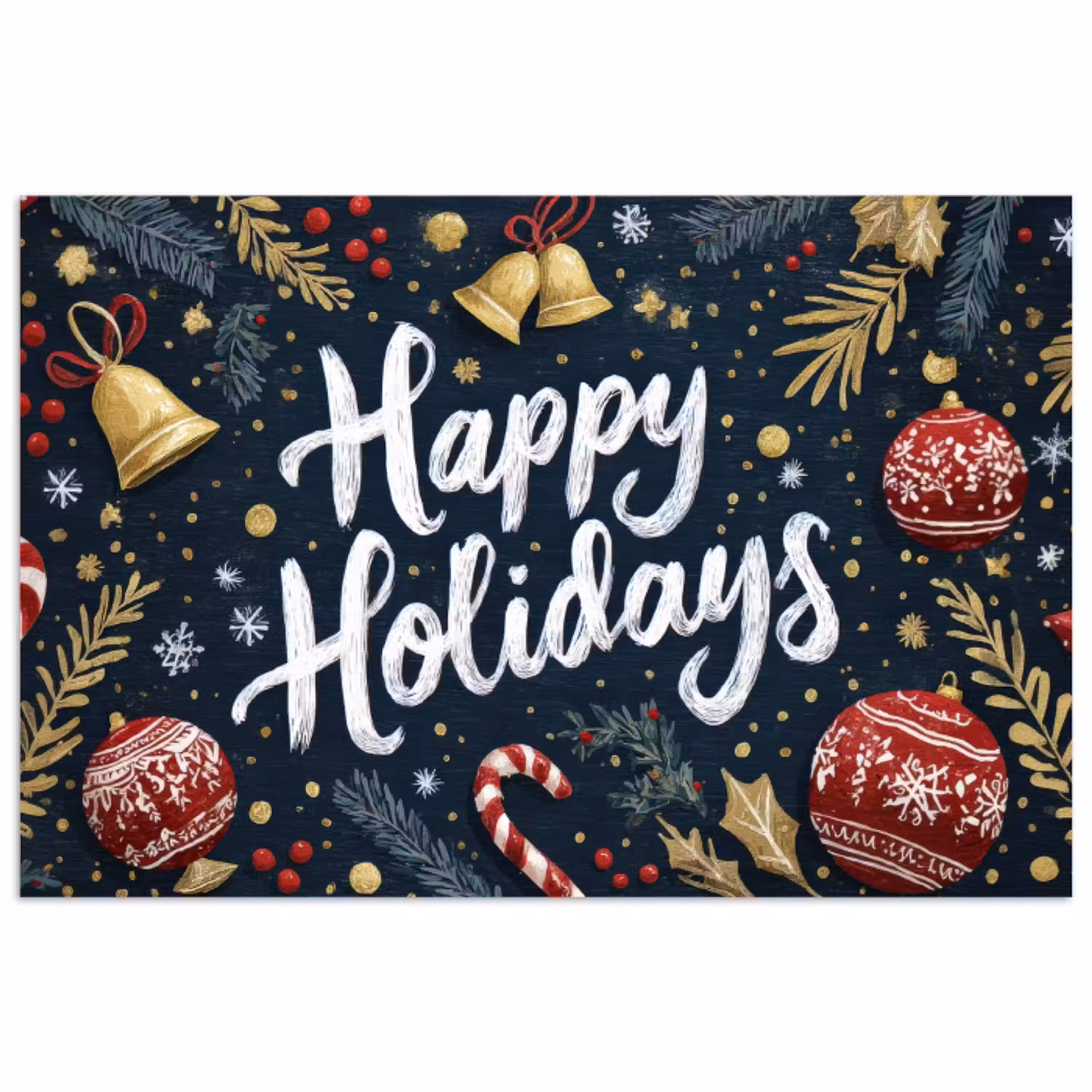 Feestelijk - Kerstgroet - Kleurrijk poster papier klein -3d