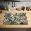 Compositie van bladeren - Groen - Roze Inductie beschermer vinyl 3mm klein -sfeer5