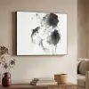 Lotusbloemen - Vissen - Bladeren - Zwart Textielframe zwart klein -sfeer3