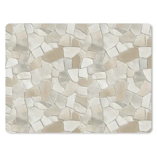 Mozaïek - Stenen - Beige muismat rubber klein 262 -3d