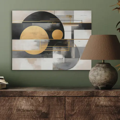 Abstract - Goud - Zilver - Vormen - Aesthetic - Modern PET vilt klein -sfeer2