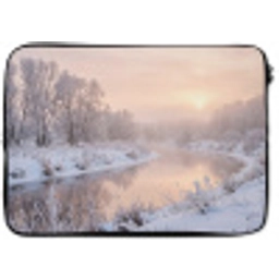 Rivier - Winter - Landschap - Sneeuw - Zonsopgang laptophoes neopreen klein -zkaufland3dotto