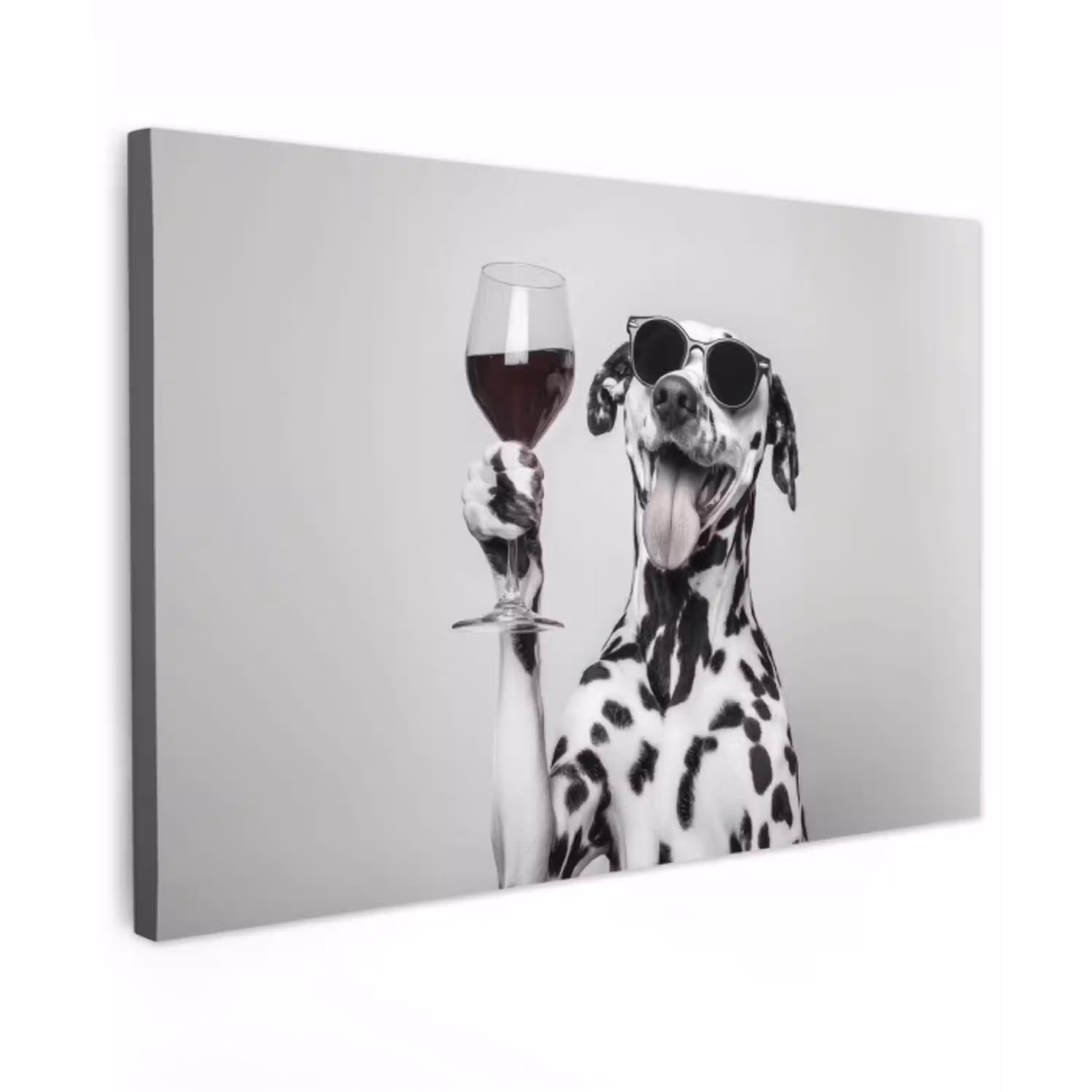 Zonnebril - Dalmatiër - Wijnglas - Tong canvas 2cm klein -z3d