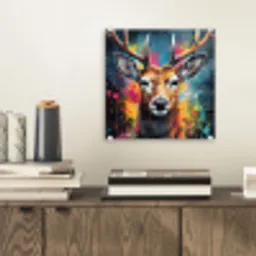 Hert - Graffiti - Dieren - Kleuren plexiglas 5mm klein -sfeer1