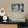 Marmer - Grijs - Blauw - Luxe - Goud poster papier klein -sfeer1