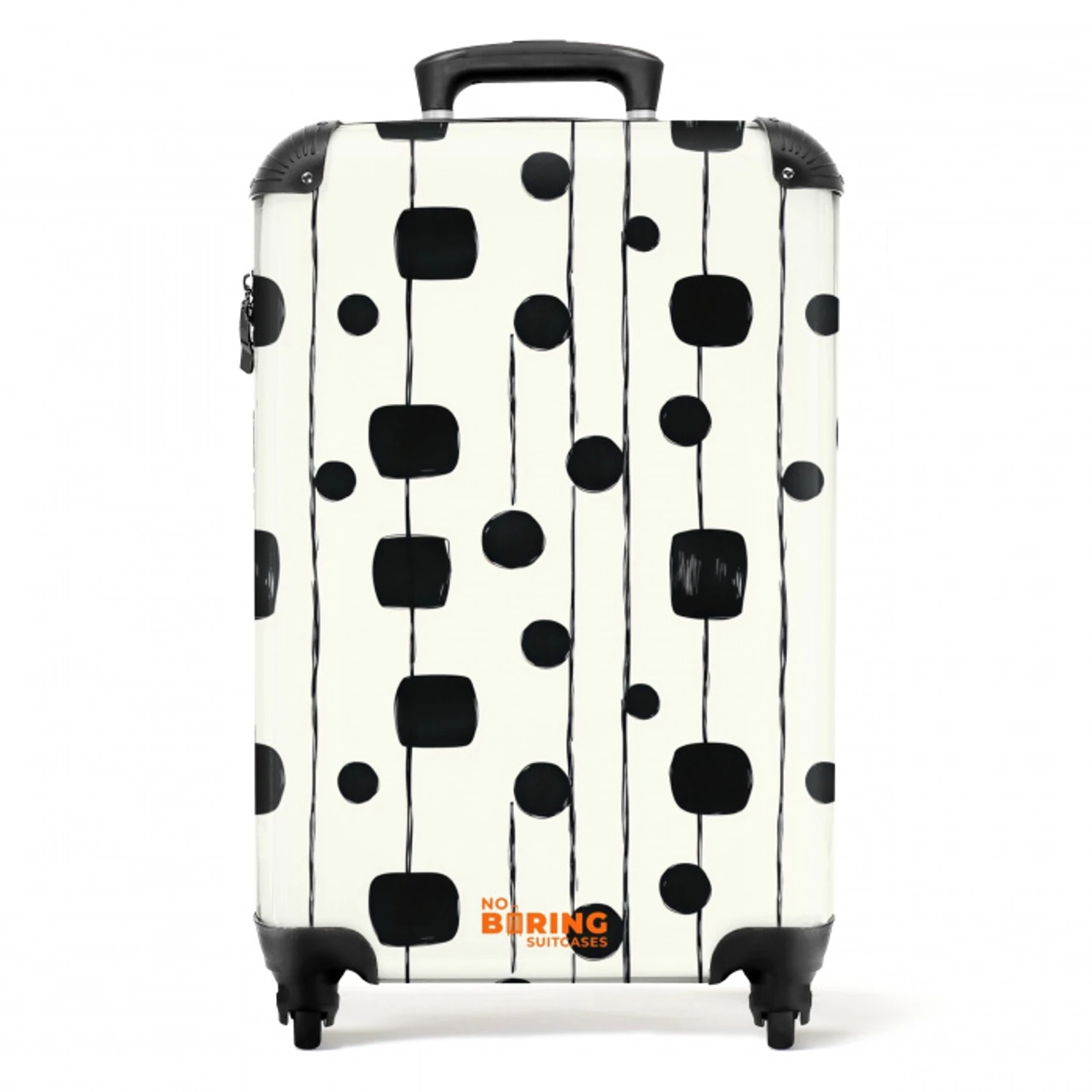 Grafisch - Modern - Zwart NBS - Handbagage koffer - Volwassenen Unisex middel -productfoto_recht