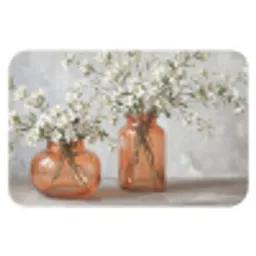 Vazen - Bloemen - Oranje Badmat klein -3d