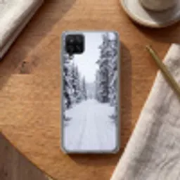 Bos - Winter - Sneeuw - Pad - Natuur Telefoonhoesje Samsung Galaxy A12 klein -sfeer1
