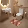 Geometrisch - Bloemen - Kleurrijk WCmat klein 1009 -sfeer3