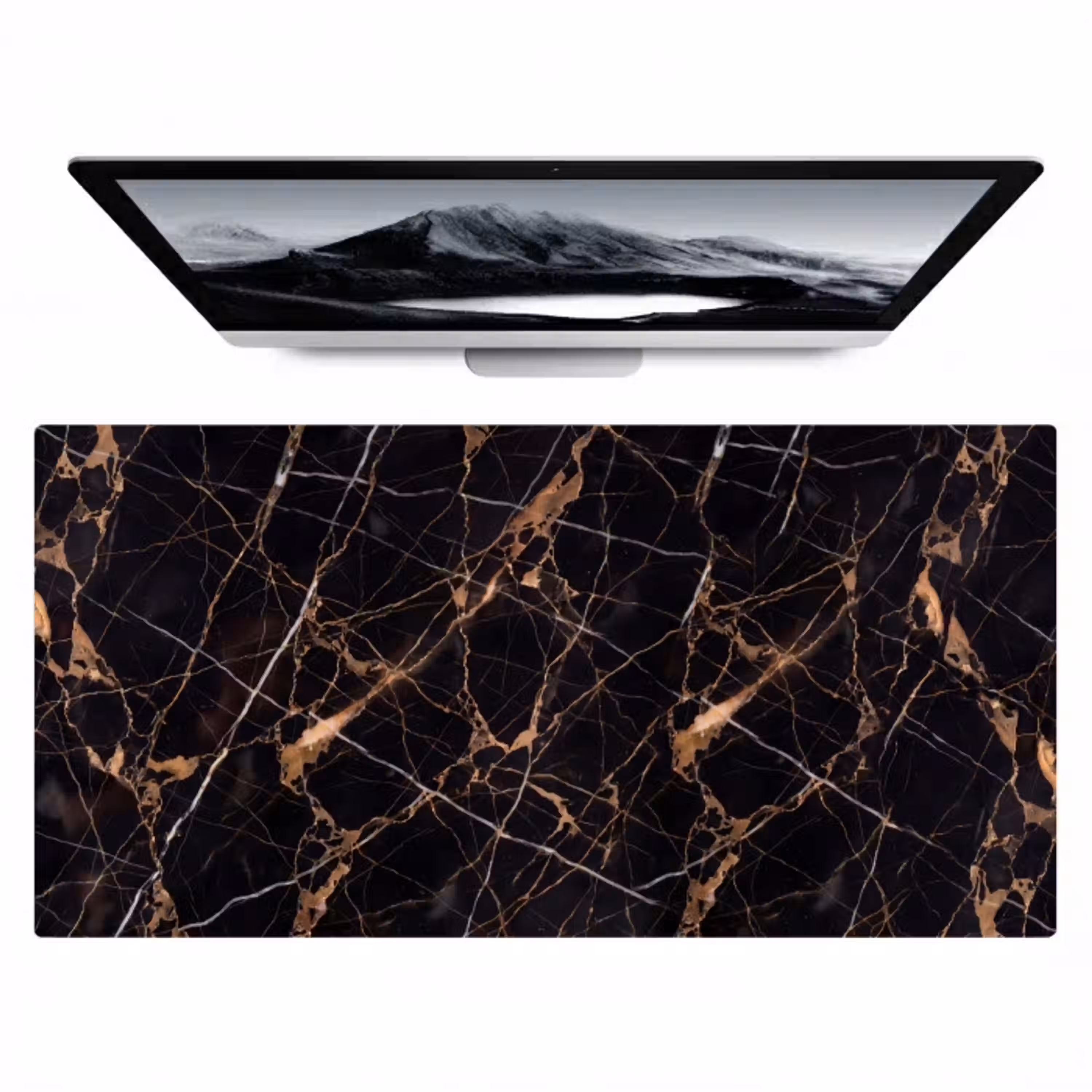 Marmer - Goud - Abstract - Zwart Muismat XXL klein -zzz3d