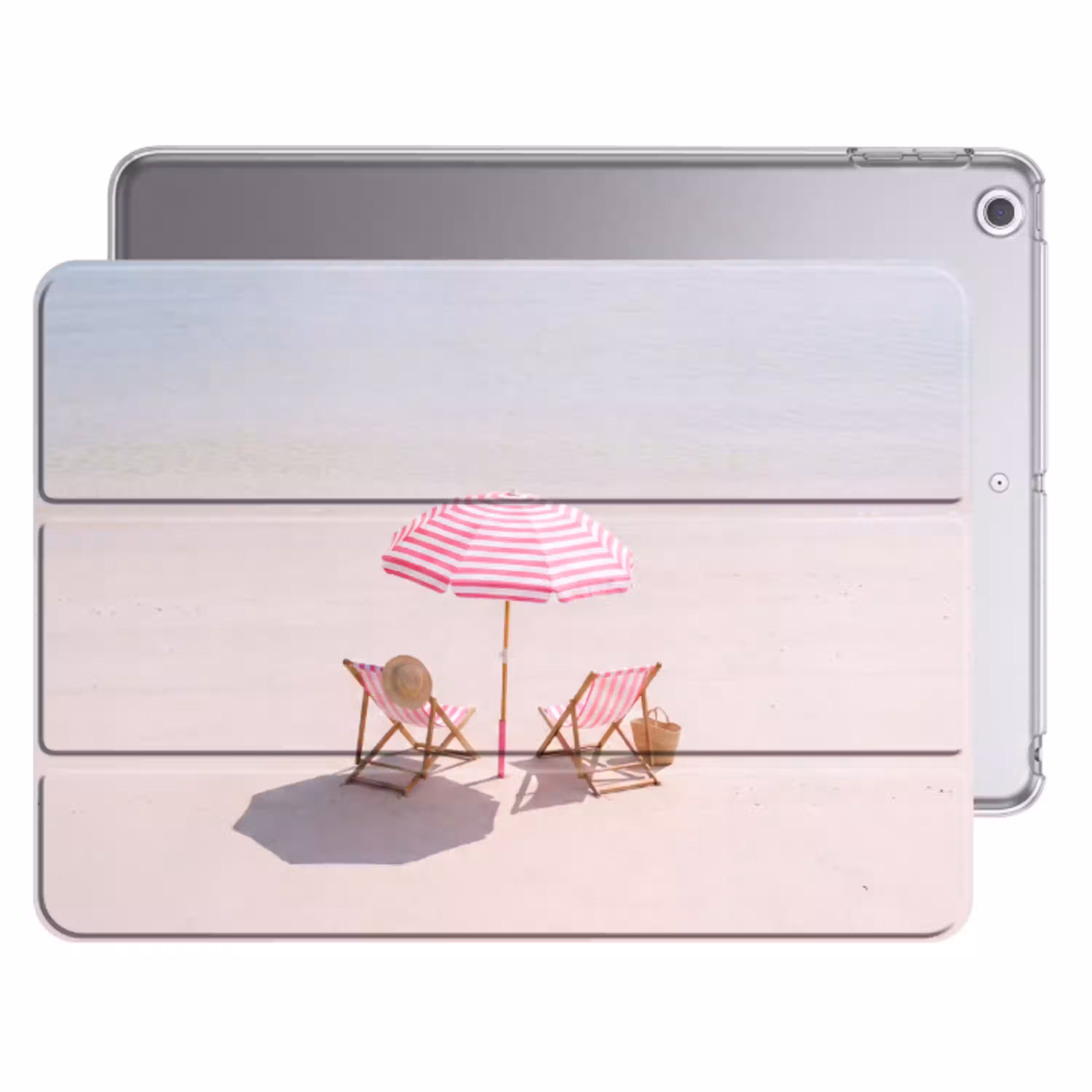 Strand - Parasol - Ligstoel - Zomer - Roze Apple iPad 2017 middel -threedimensional_3d_global
