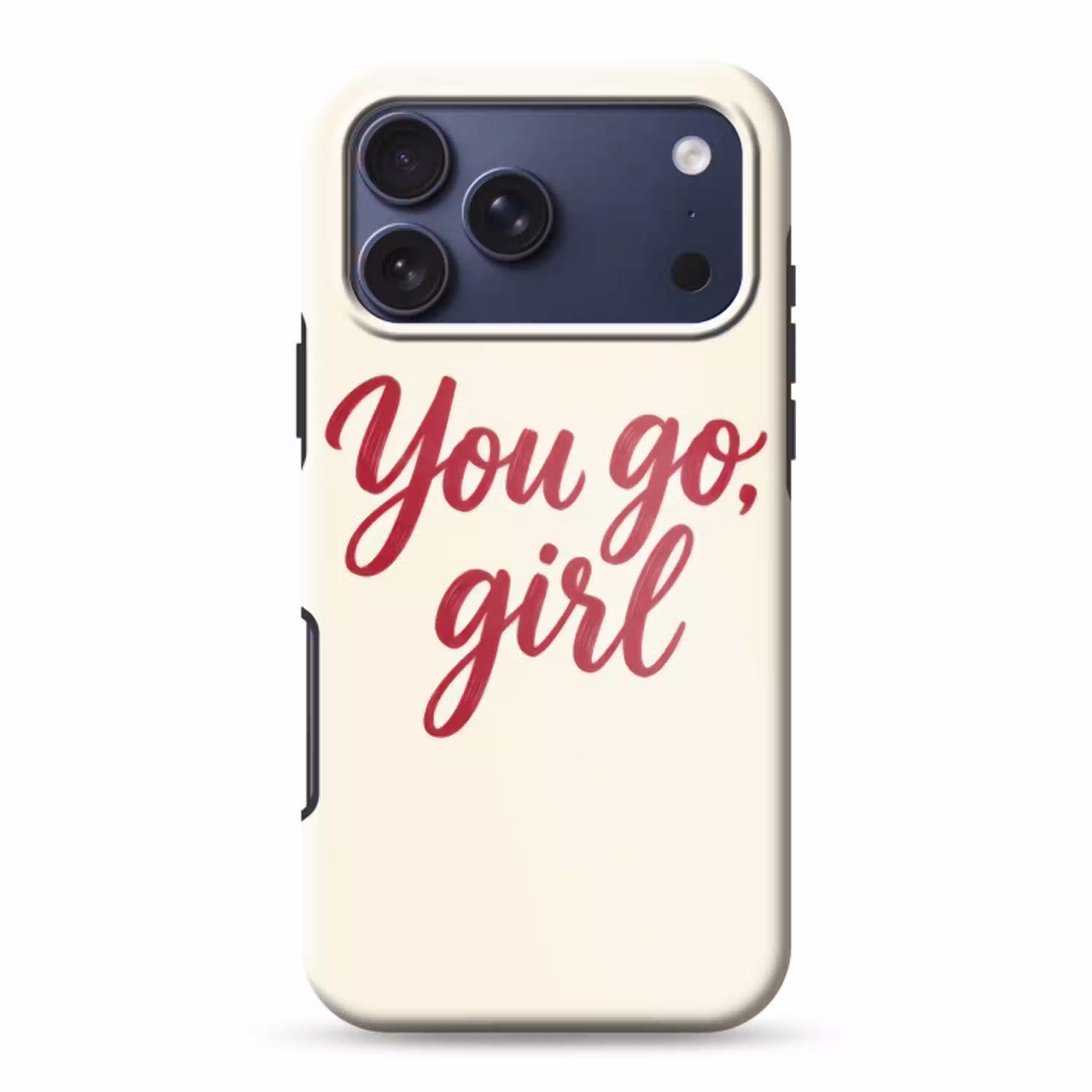 you go girl - Rood - Wit Toughcase MagSafe Apple iPhone 17 Pro Max klein -3d