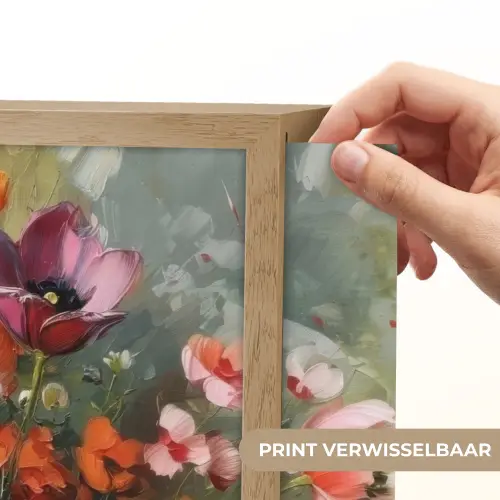 Vrolijk boeket - Dynamisch - Subtiele kleurspatten Light Box met batterij (Wandlamp) middel -USP_websiteprintNL
