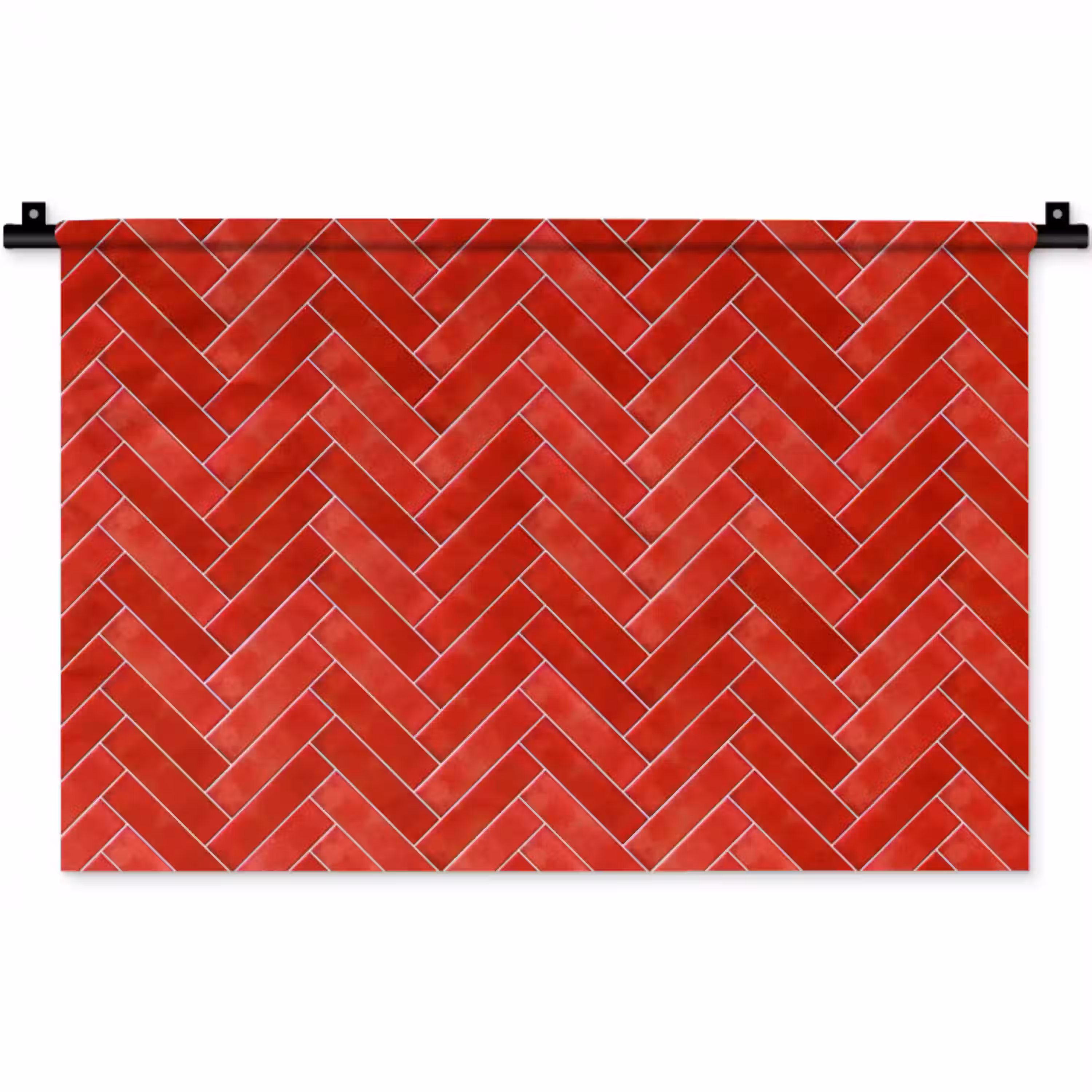 Visgraat - Tegel - Rood Wandkleed katoen klein 269 -zz3d