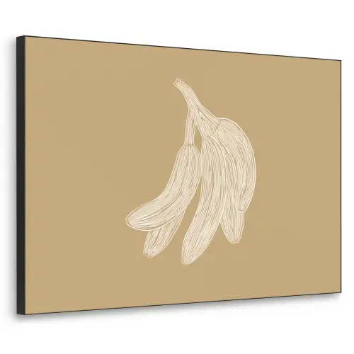 Bananen - Beige - Lijntekening - Minimalistisch Textielframe - compleet frame klein -3d