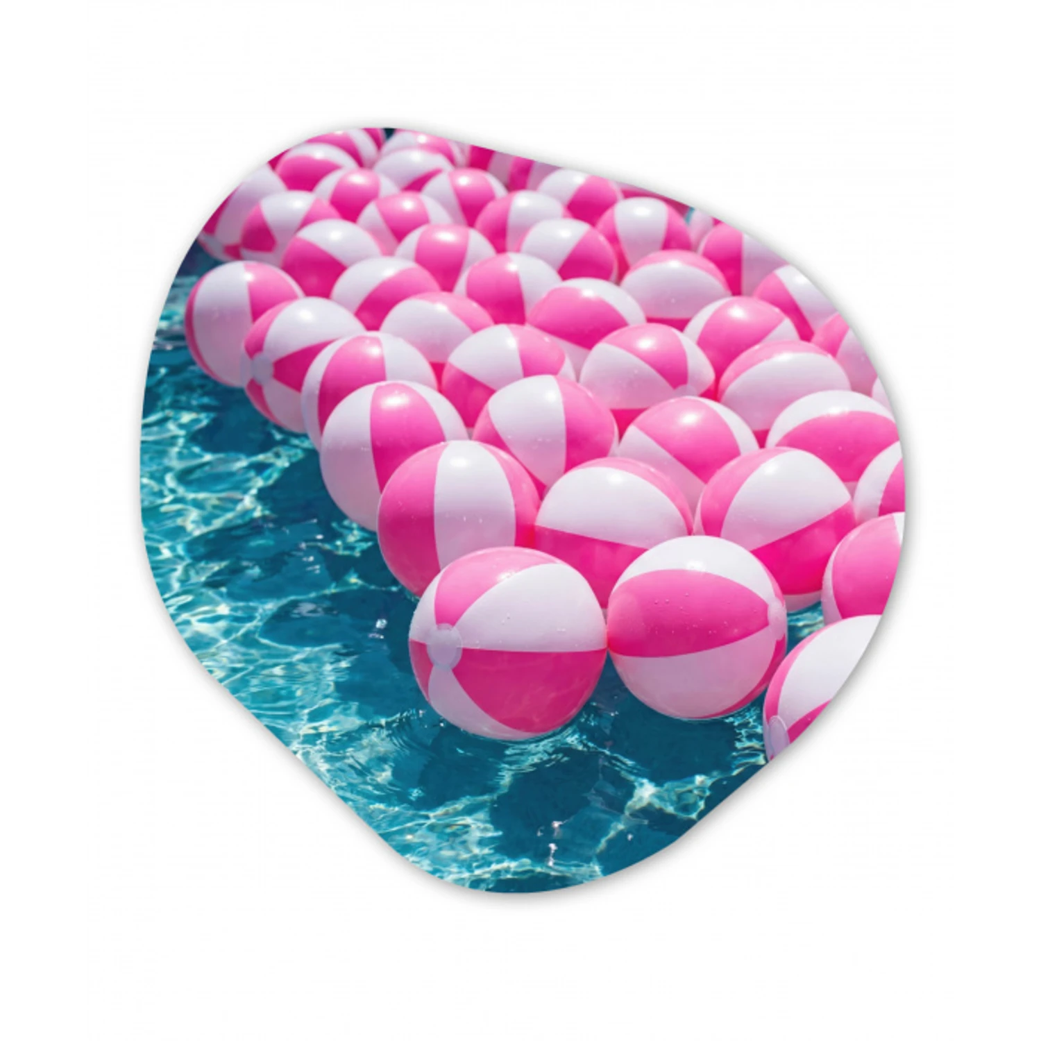 Strandballen - Roze - Water Wandcirkel Organisch Aluminium middel -3d
