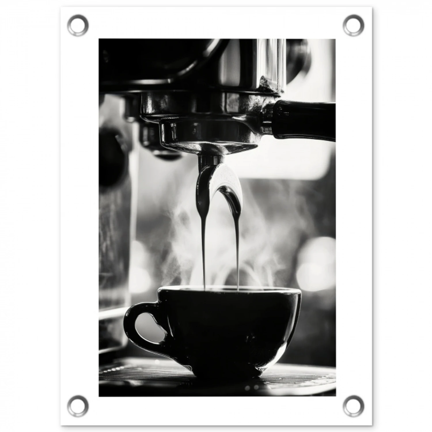 Coffee - Espresso - Koffiemachine - Kop tuinposter los doek klein -3d