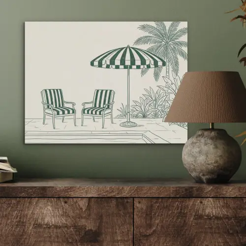 Terras - Illustratie - Groen PET vilt klein -sfeer2