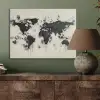 Wereldkaart - Zwart - Inkt PET vilt klein -sfeer2