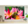 Tropische vogel tussen roze bloem fotobehang vinyl groot -plant