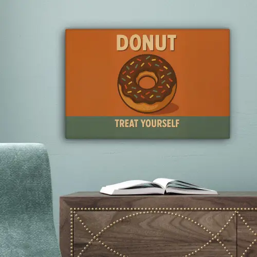 Donut - Spikkels - Kleurrijk - Quote canvas 2cm klein -sfeer4
