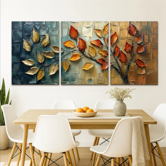 Meerluik schilderij - 3 luiken - Boom - Bladeren - Natuur - Verflook
