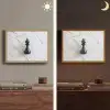 Schaakstuk - Loper - Zwart - Marmer Light Box met batterij (Wandlamp) middel -sfeer3