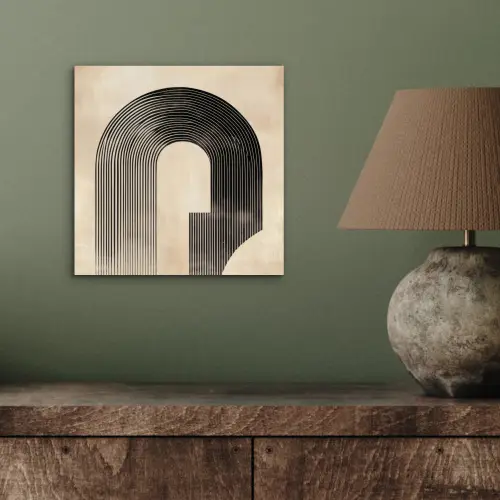 Boog -  Strepen - Minimalistisch - Zwart aluminium wit klein -sfeer2