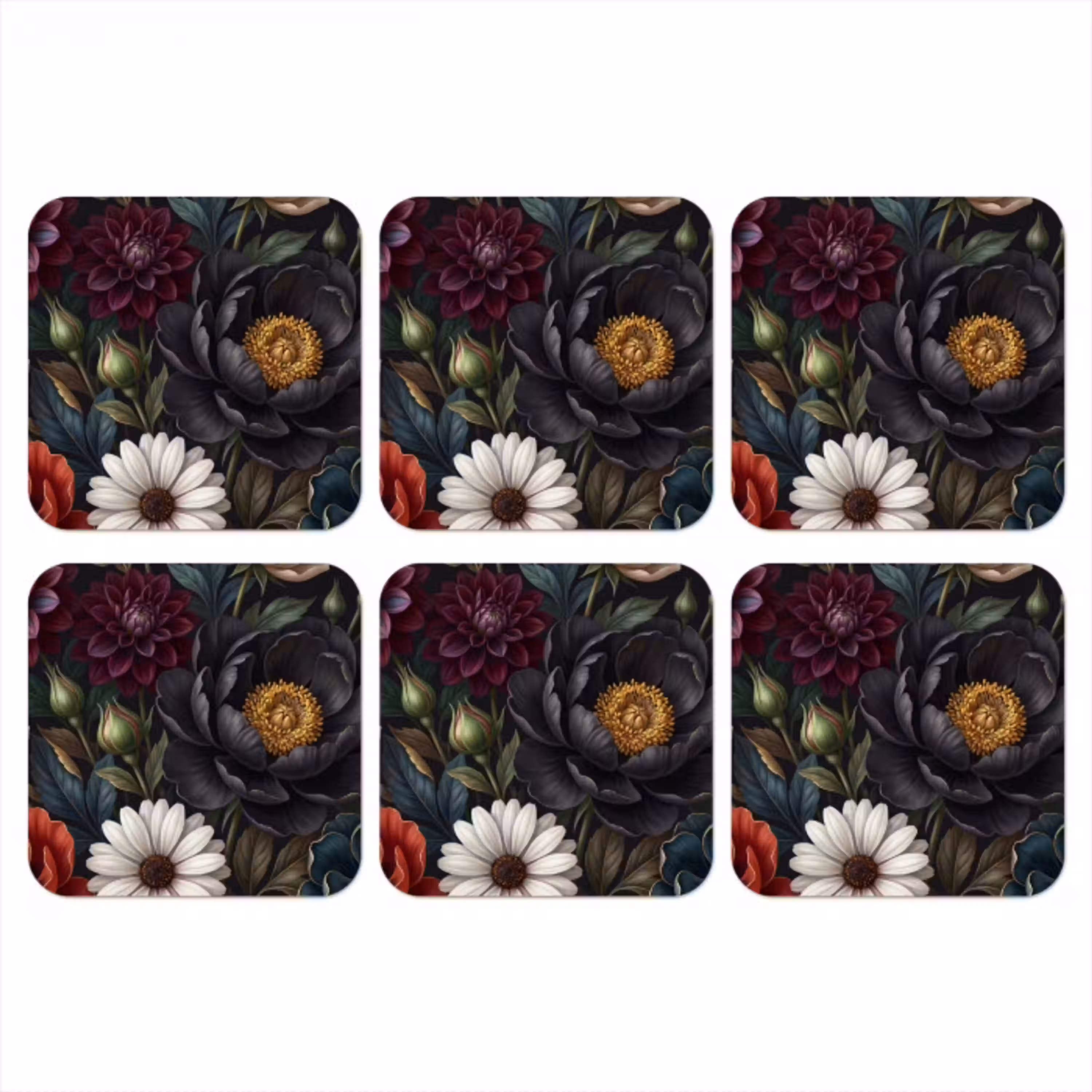 Bloemen - Boeket - Natuur - Klassiek - Weelderig onderzetter kurk middel -3d