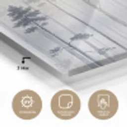 Bos - Bomen - Mist - Natuur - Illustratie - Grijs plexiglas 5mm klein -wsfeer2_DE