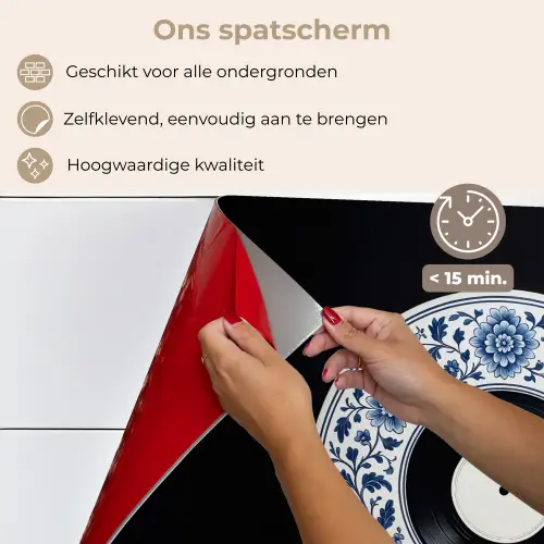 Vinyl - LP - Delfts Blauw - Muziek keuken achterwand spatscherm klein -spatscherm_NL