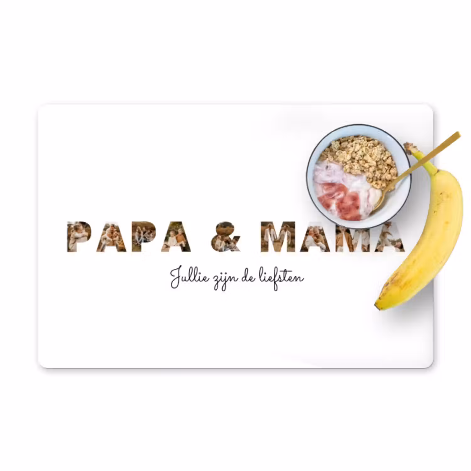 Gepersonaliseerde placemat - 6 stuks -  Papa & Mama - Lettercollage