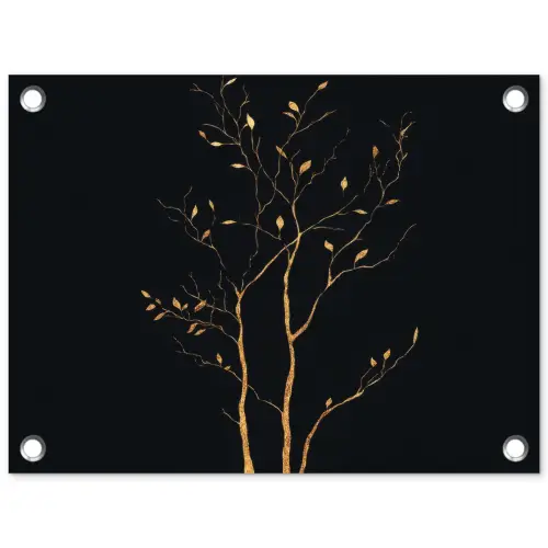 Takken - Blaadjes - Zwart tuinposter los doek klein -3d
