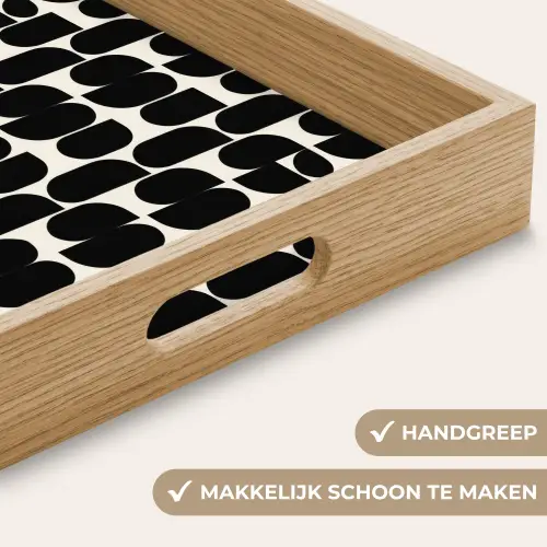 Modern - Patroon - Zwart Dienblad Rechthoek middel 911 -USP_HandgreepNL