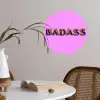 Felroze - Badass - Panterprint - Schaduw Wandcirkel behangsticker klein -sfeer3