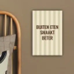 Buiten - Quote - Strepen - Zomer canvas 2cm klein -sfeer3
