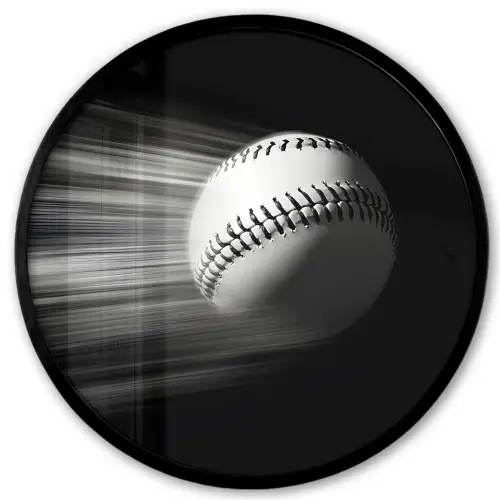 Honkbal - Wit - Vliegt Fotolijst rond zonder passe partout klein -3d