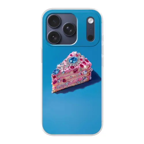 Taart - Edelstenen - Glitters - Roze Telefoonhoesje iPhone 17 Pro klein -3d