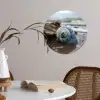 Schelp - Strand - Blauw - Zee Wandcirkel behangsticker klein -sfeer3