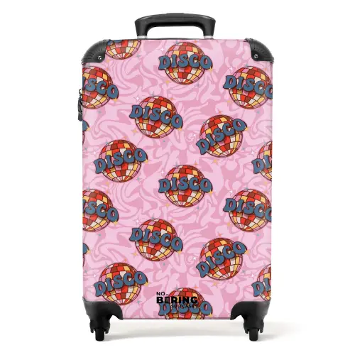 Retro discobal patroon roze NBS - Handbagage koffer - Kinderen Unisex middel -productfoto_recht